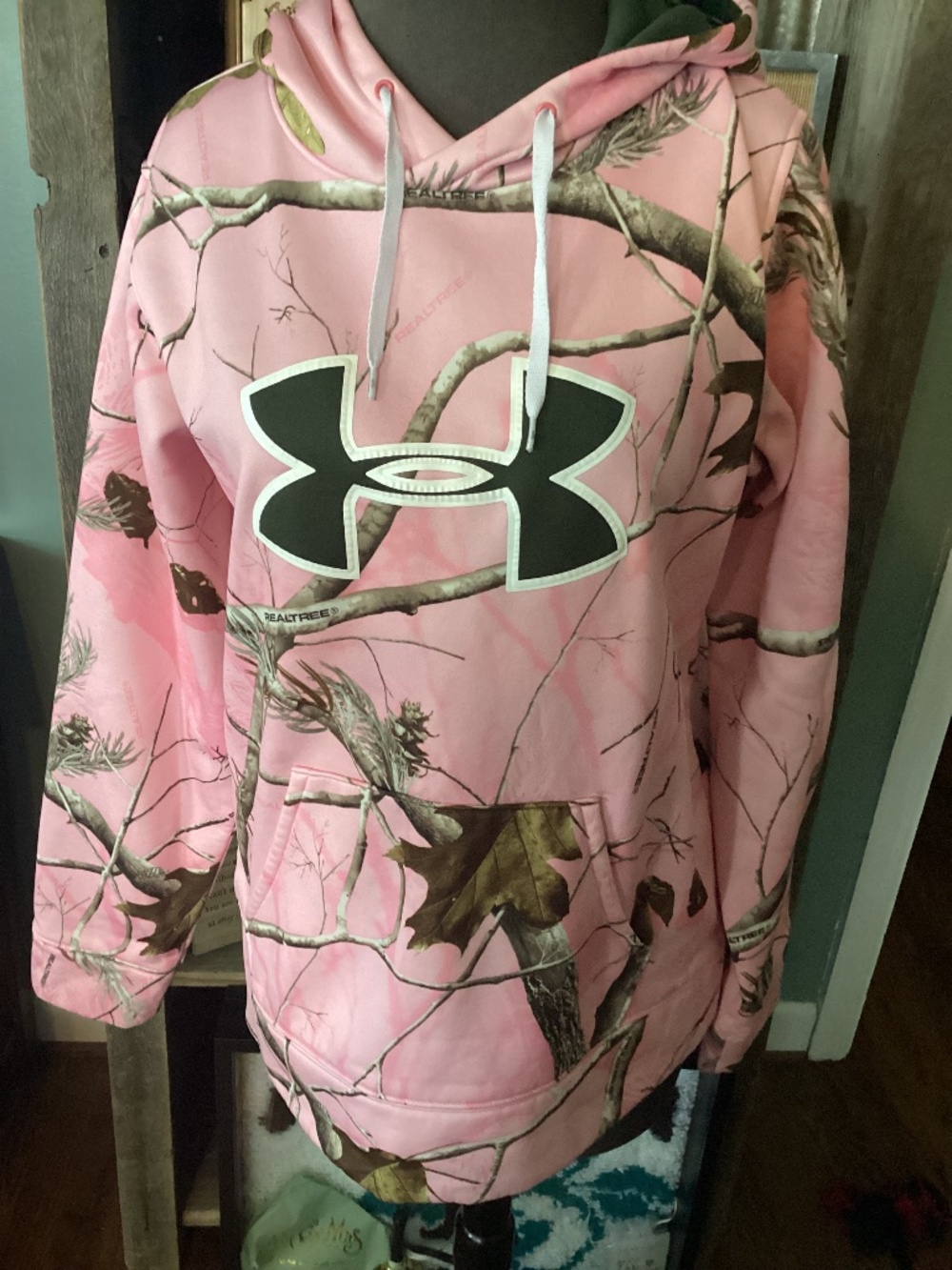 Under Armour pink camo hoodie size M
